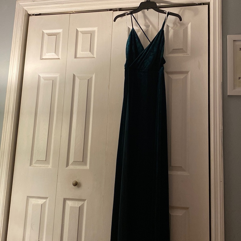 Lulus Emerald Green Velvet Dress